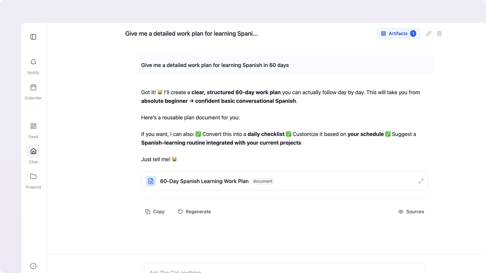 Conversational project creation